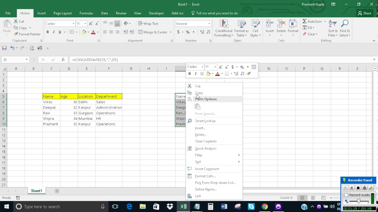 csv file format, import data